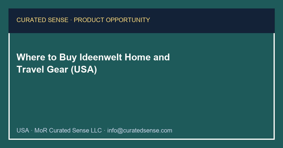 Where to Buy Ideenwelt Home and Travel Gear (USA)