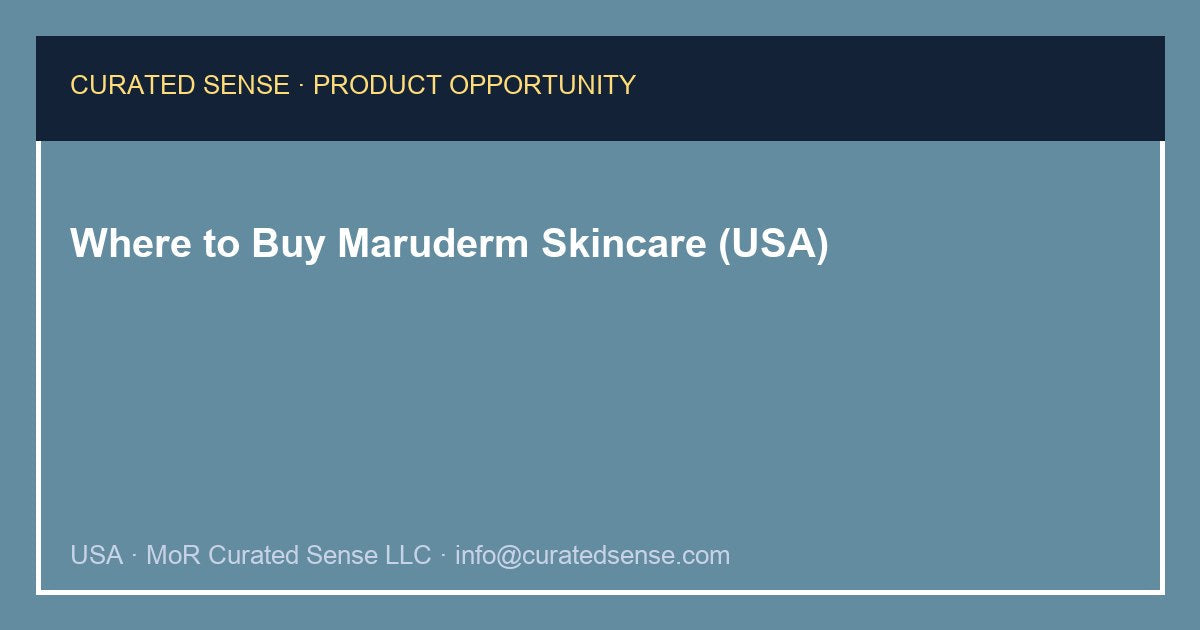Where to Buy Maruderm Skincare (USA)