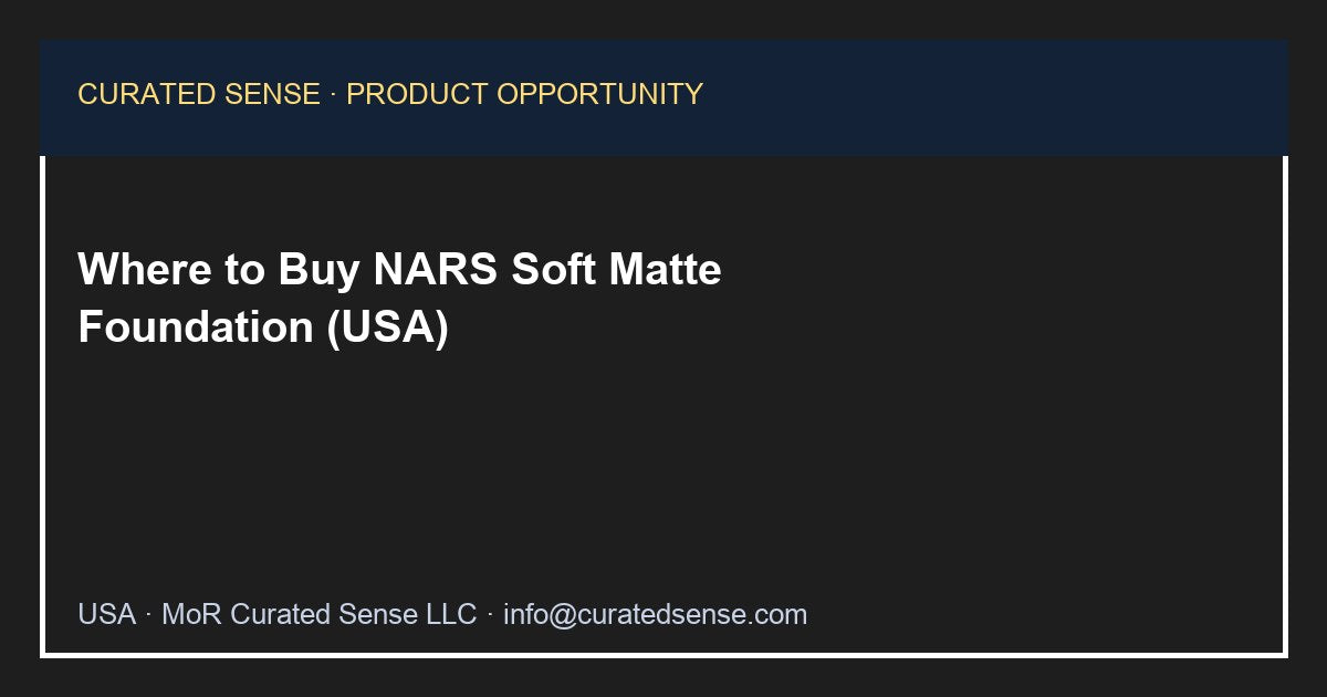Where to Buy NARS Soft Matte Foundation (USA)