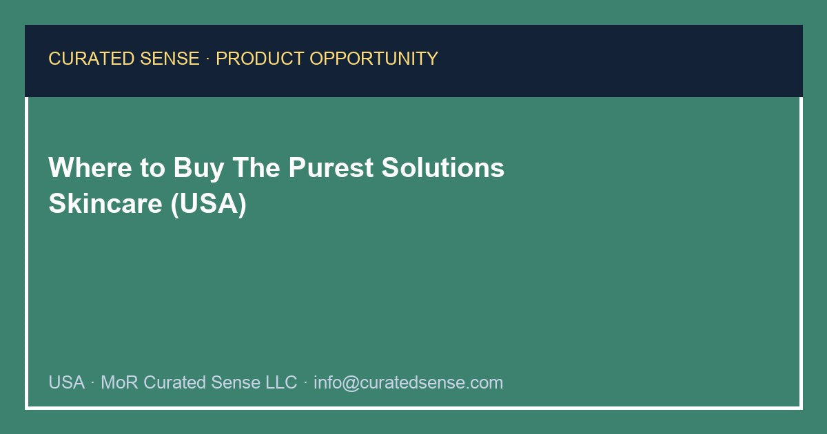 Where to Buy The Purest Solutions Skincare (USA)