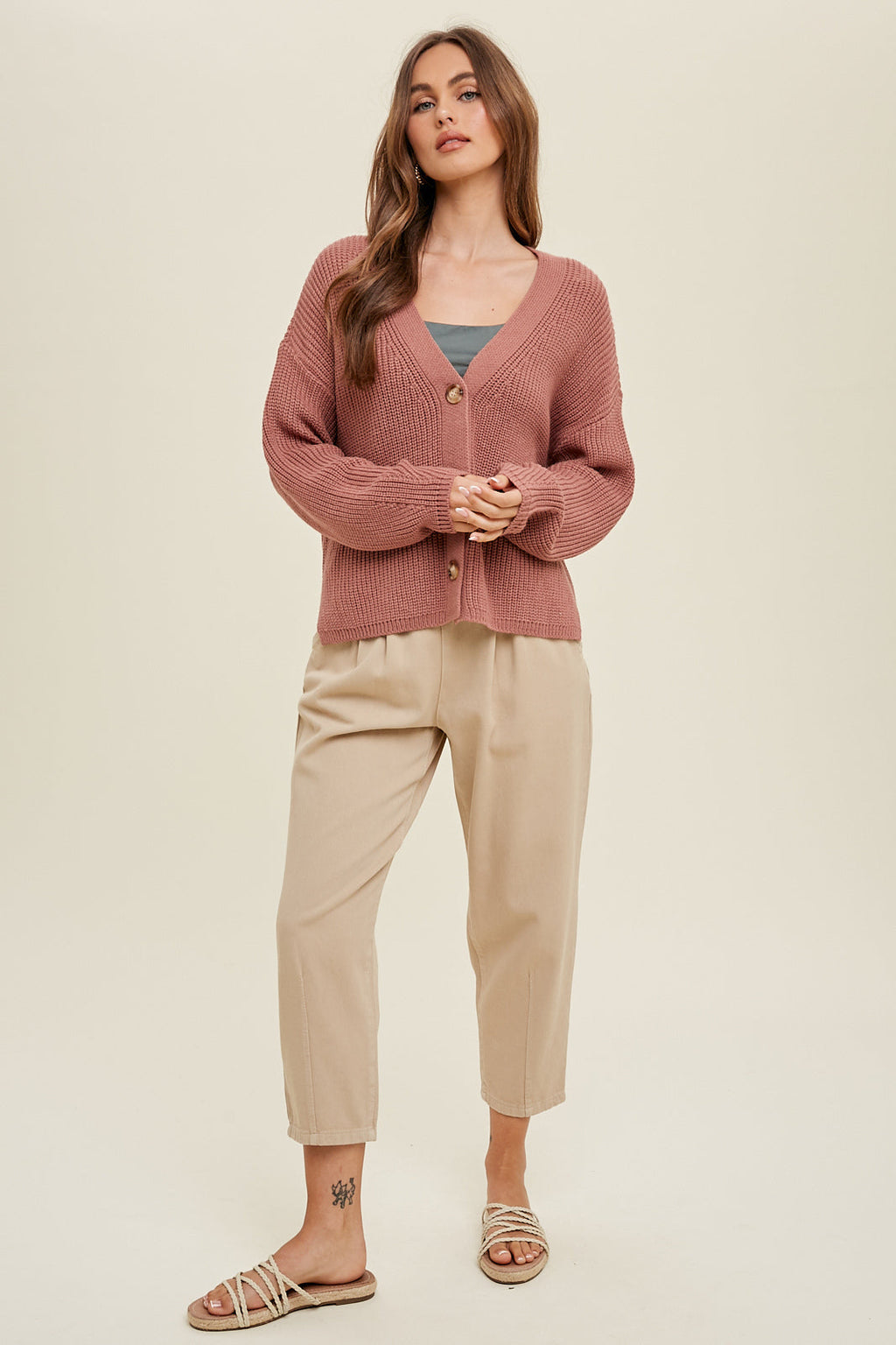 KADOU BOUTIQUE Textured Cardigan — lifestyle context