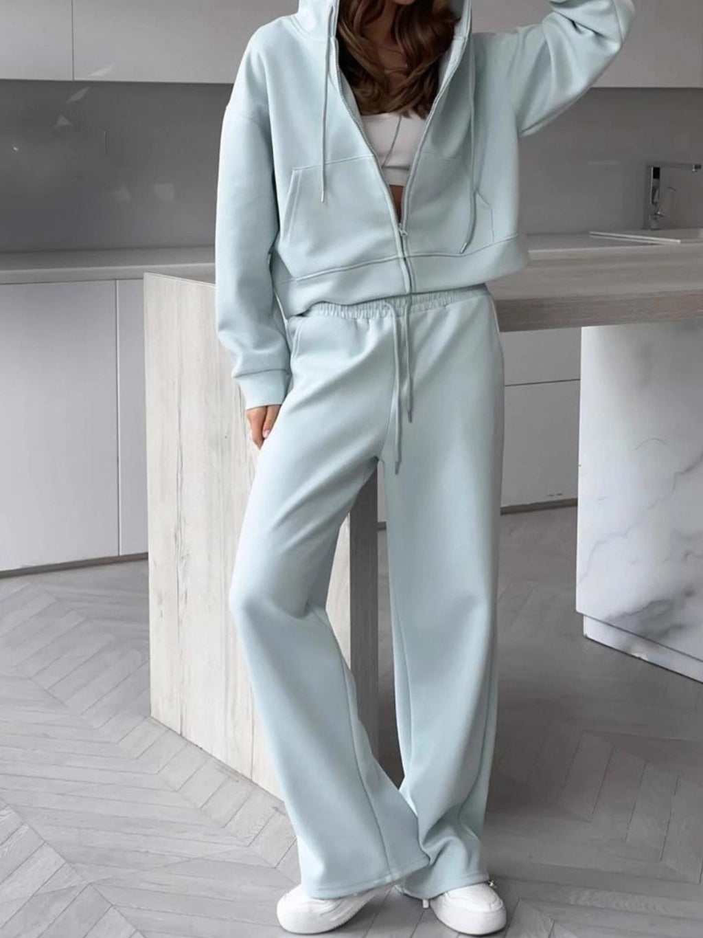 Zip-Up Hoodie and Sweatpants Set