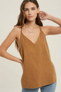 KADOU BOUTIQUE Overlap Back Detail Tank Top — main product shot