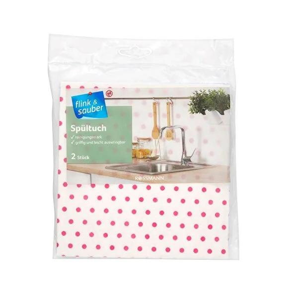 Flink & Sauber: Ultra-Absorbent Kitchen Cleaning Cloth 2-Pack - Reusable, Soft & Washable Kitchen Towel For Sparkling Clean Surfaces