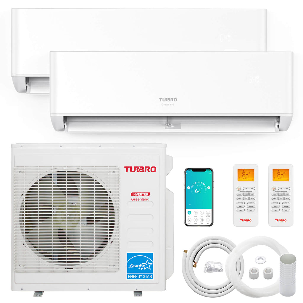 Greenland 36,000 BTU Dual Zone (2) Mini Split AC (R454B) – TURBRO