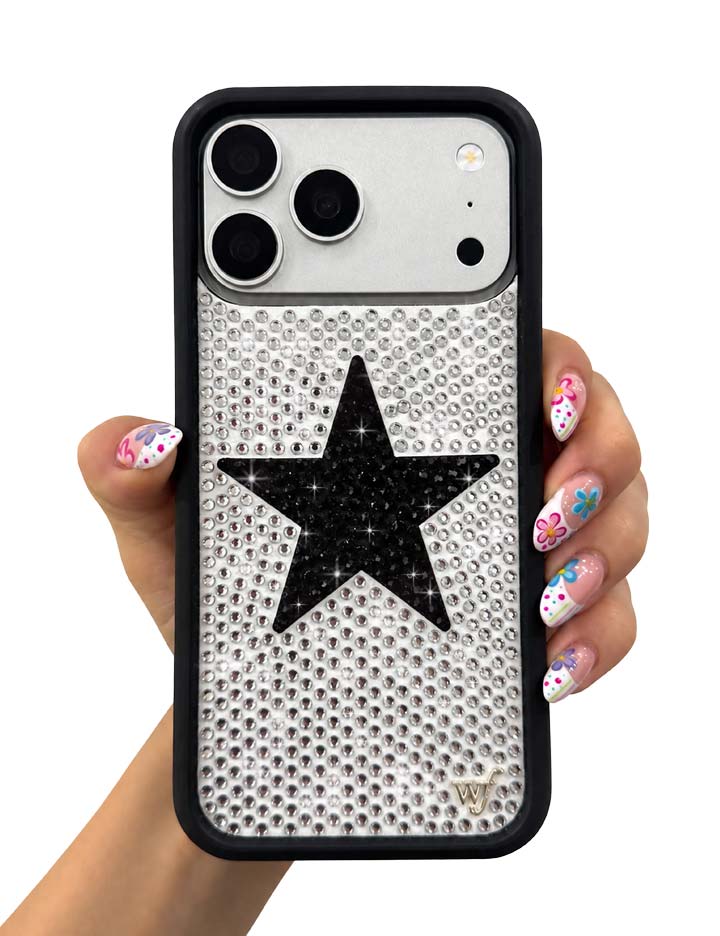 Rhinestone Star | White and Black iPhone Case