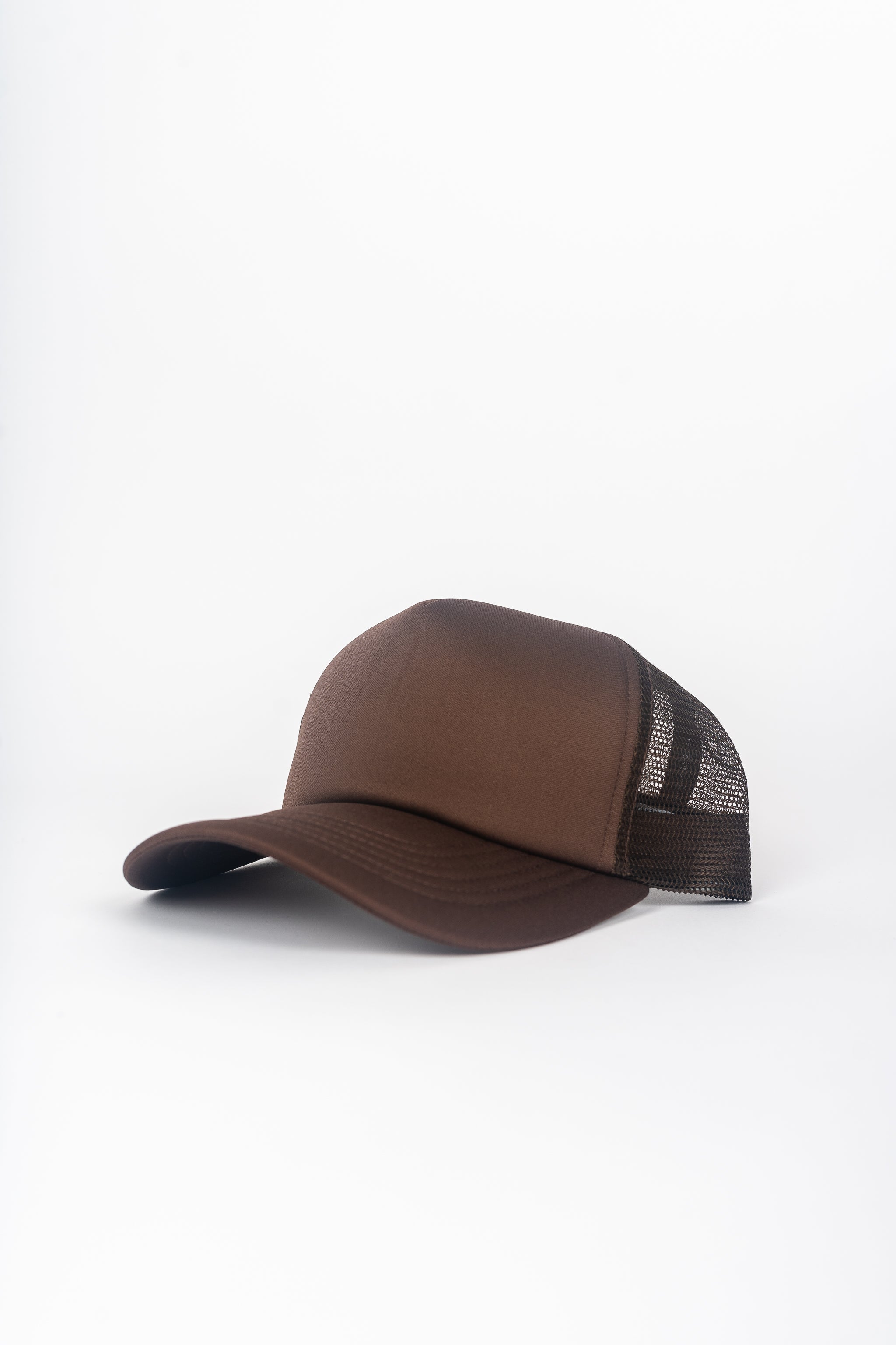 Superline Trucker Hat — Superline branding close-up