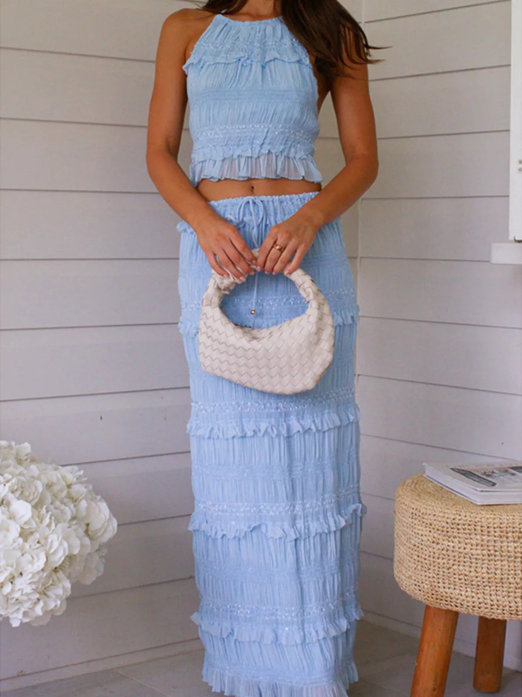 Sleeveless Top and Maxi Skirt Set