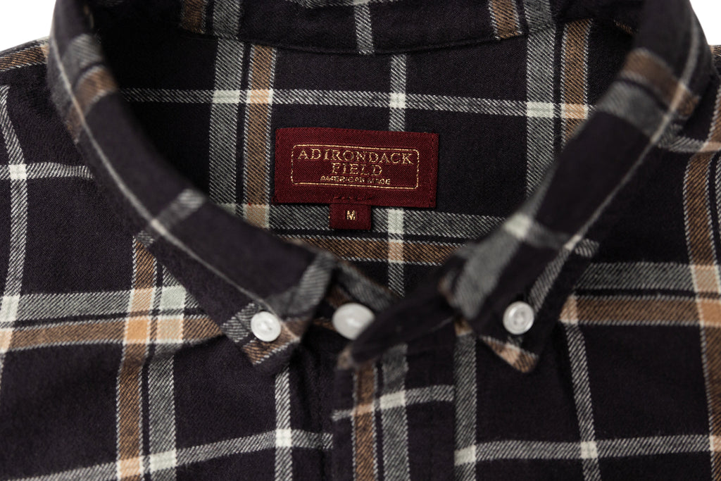 Adirondack Field Durant Flannel Shirt — branding close-up