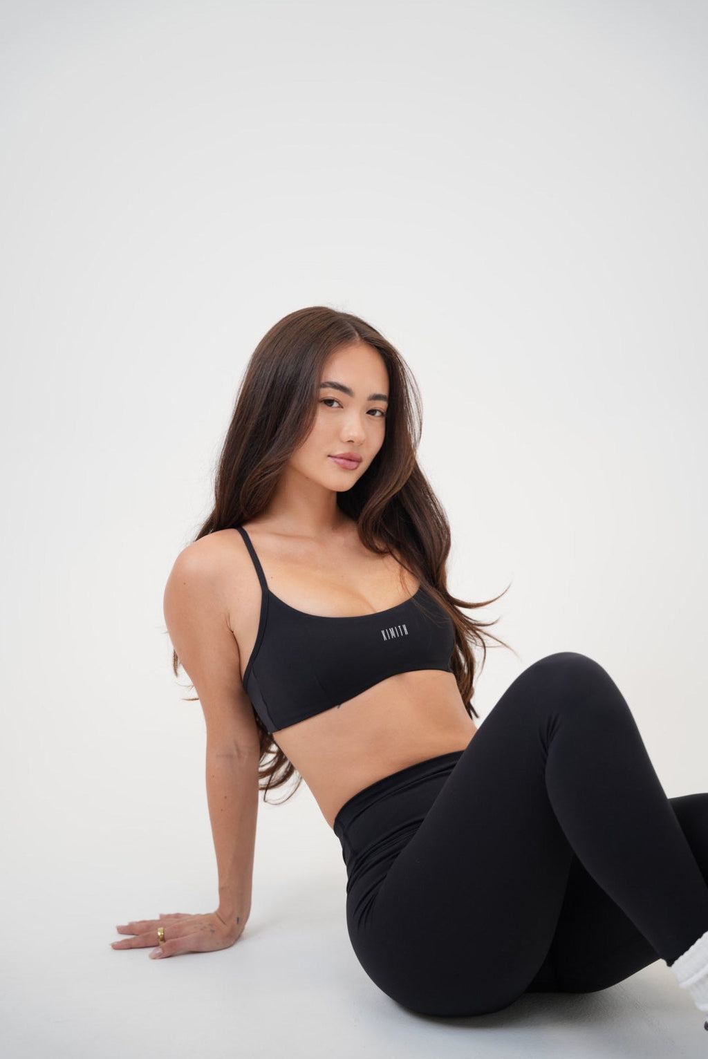 KIMITH BRAND My Time Is Divine Black Sculpt V-Waist Legging — back view