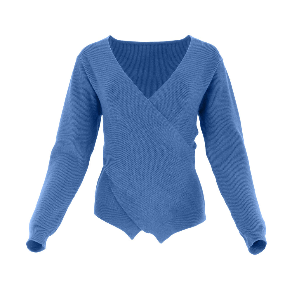 profile-nyc FAUX WRAP SWEATER — alternative angle