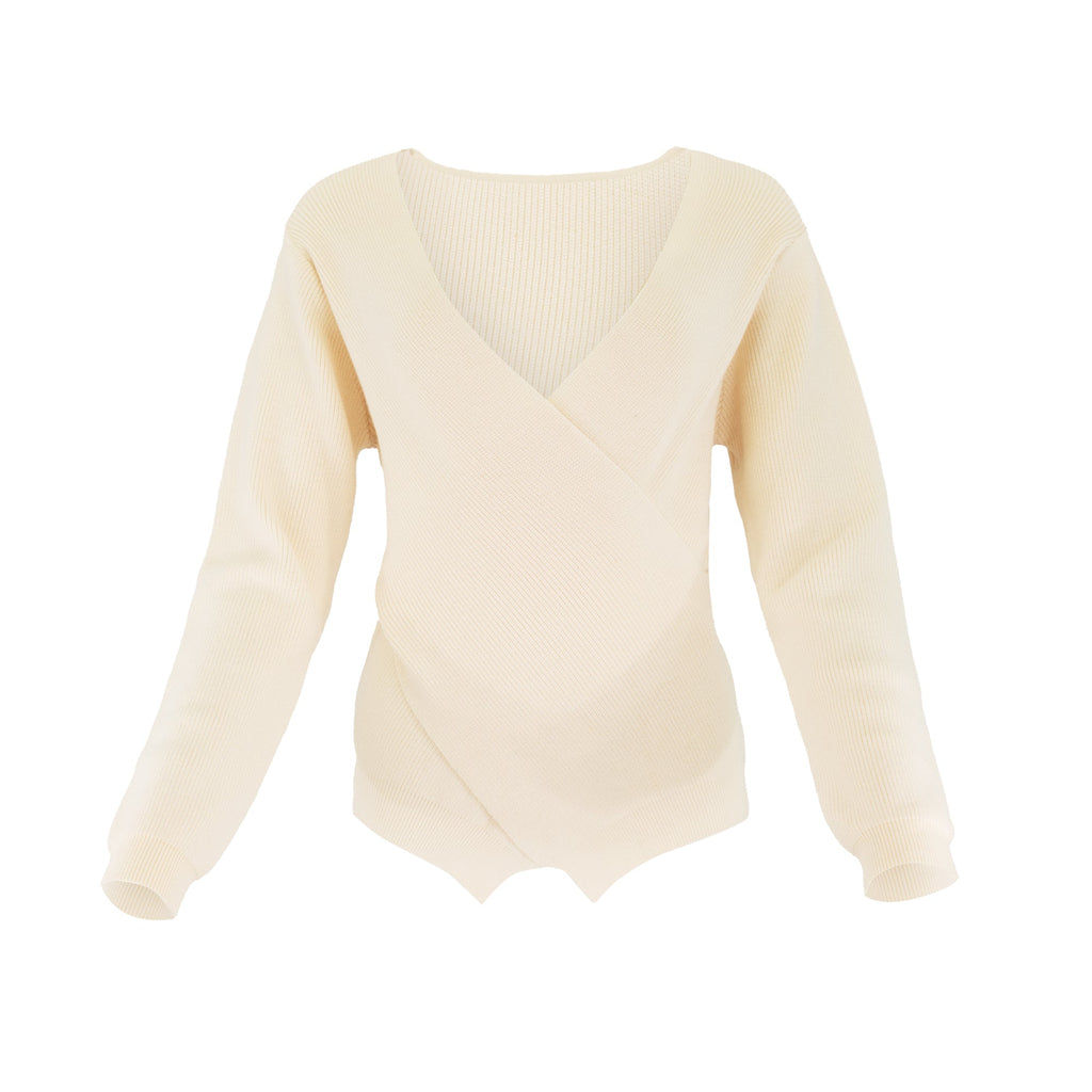 profile-nyc FAUX WRAP SWEATER — in-use photo