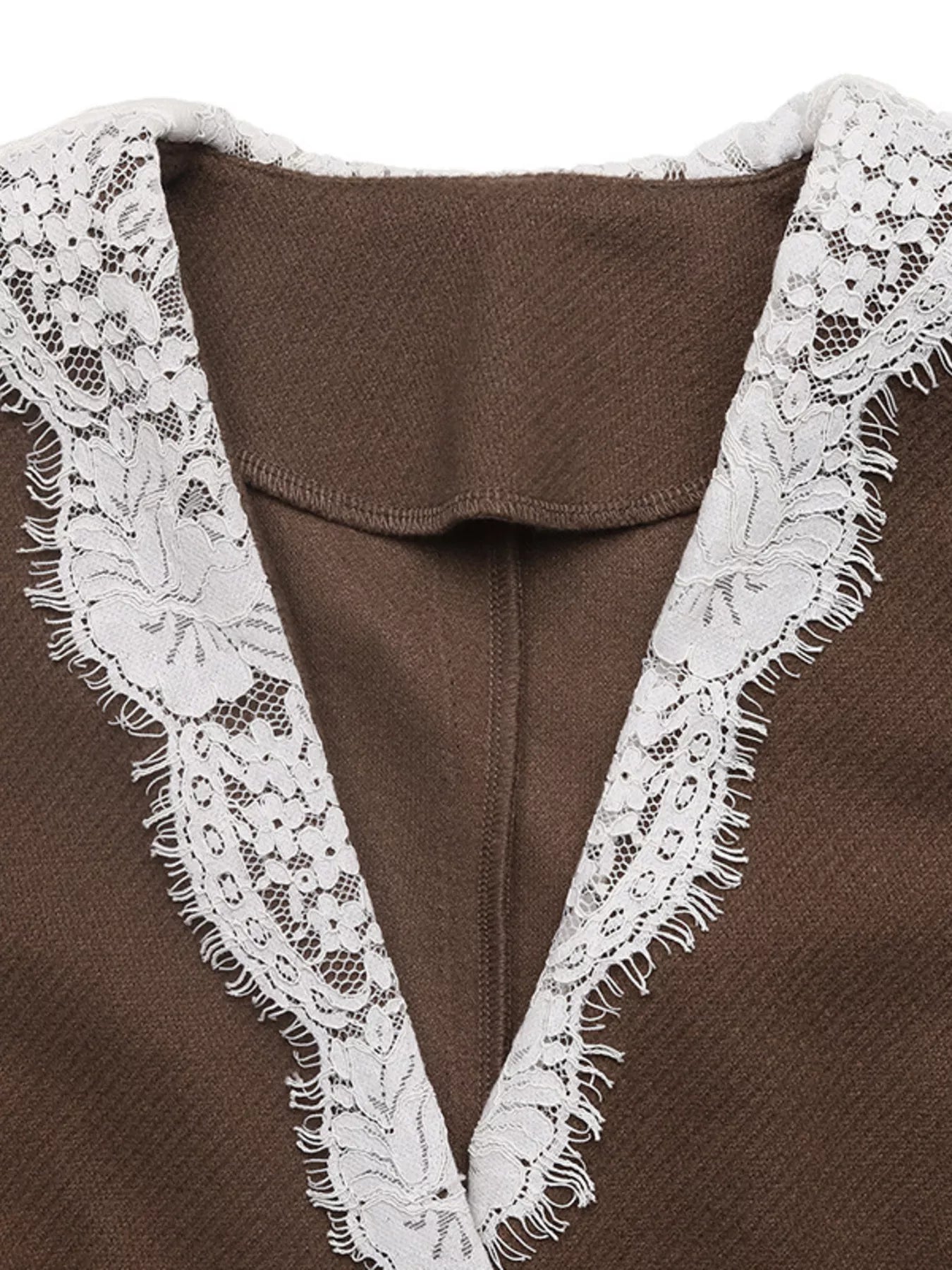 Lace Detail Button Up Blazer