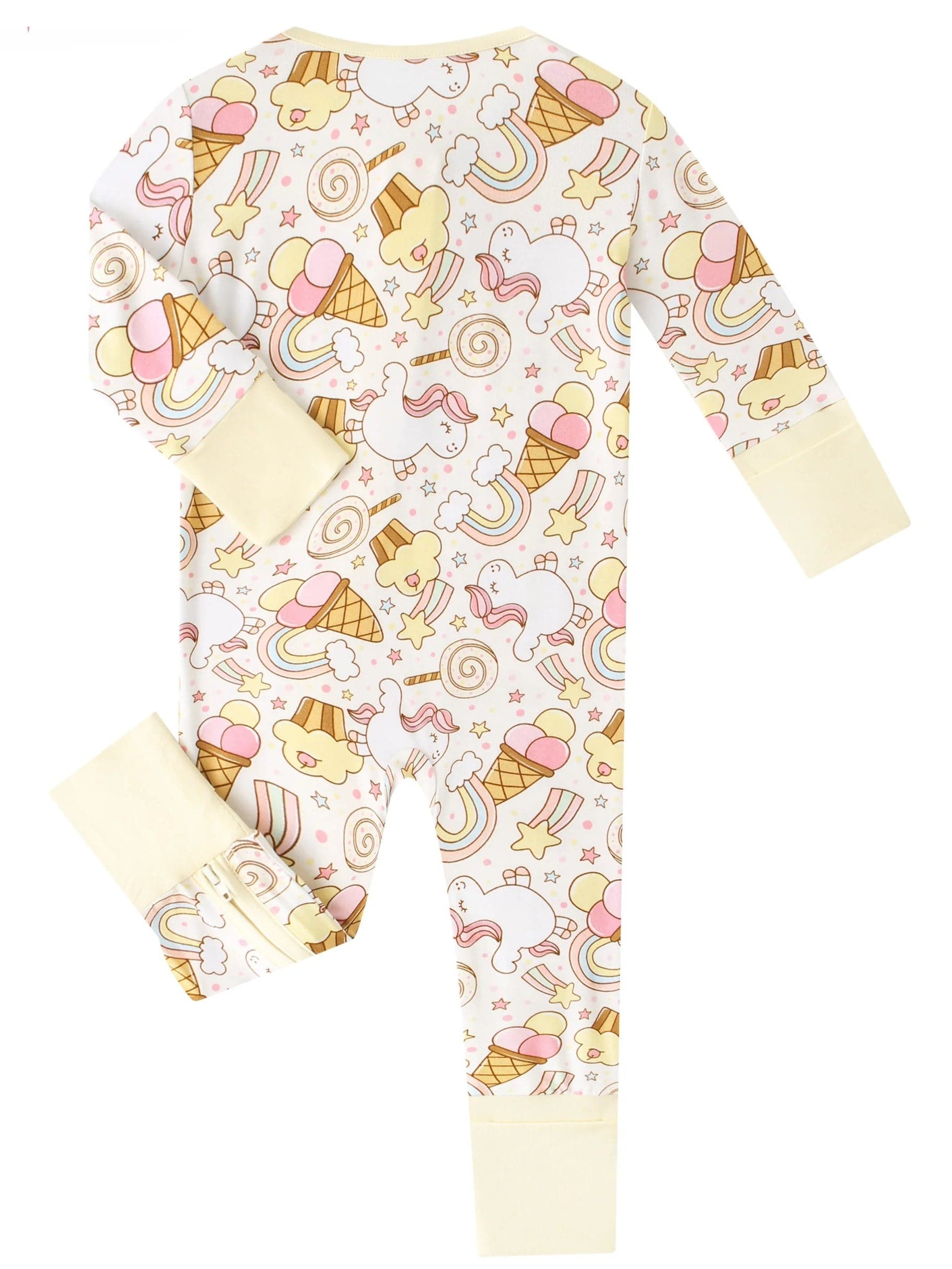 Charlies Project Kids Posh TOT Sweet Treats Bamboo Baby Convertible Zippy Romper — detail close-up