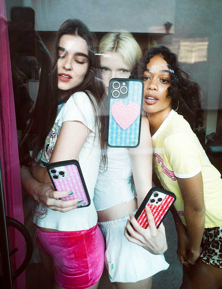 Gingham Hearts | Pink iPhone Case