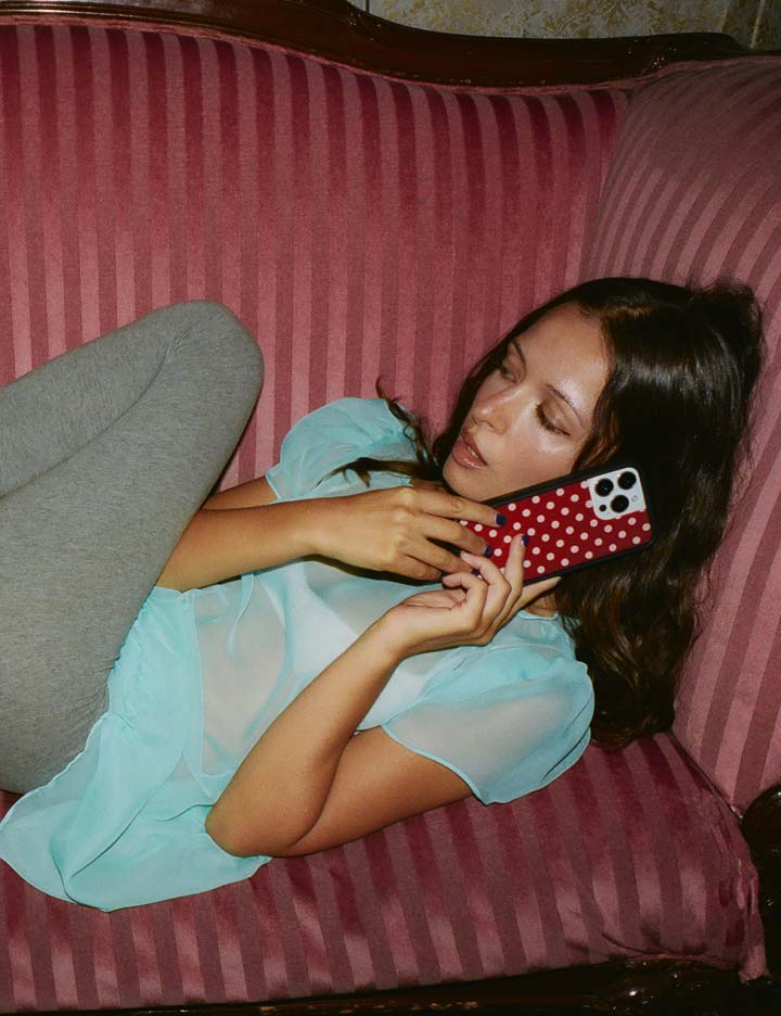 Polka Dot | Burgundy and Cream iPhone Case