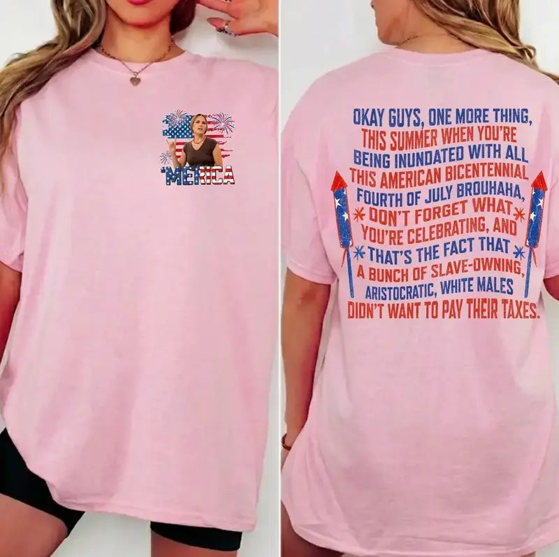 Dazed and Confused Ginny Stroud 4th of July T-Shirt – Two-Sided Retro 70s Cult Film Unisex Graphic Tee