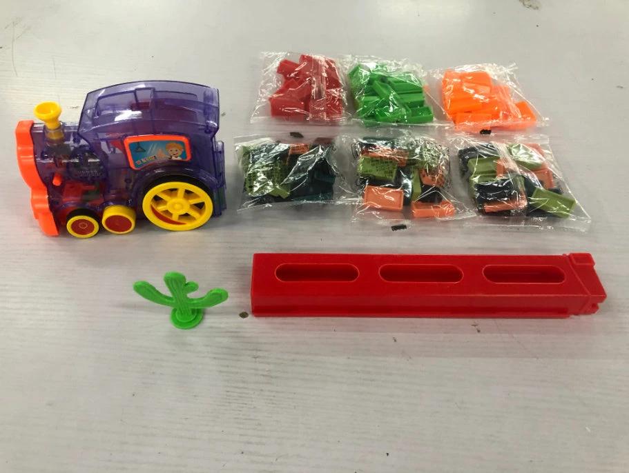 Mandotos Domino Train Toy Electric Automatic Building Blocks Set for Creative STEM Learning