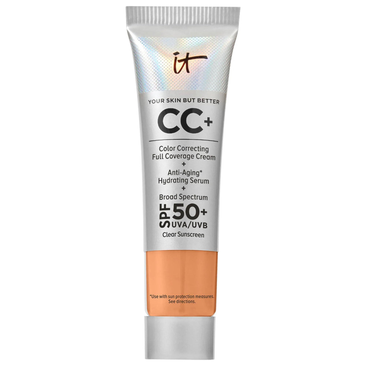 IT Cosmetics CC+ Cream Full Coverage Foundation SPF 50+: Color Correcting, Hydrating, Anti-Aging, Sunscreen Foundation for Fl