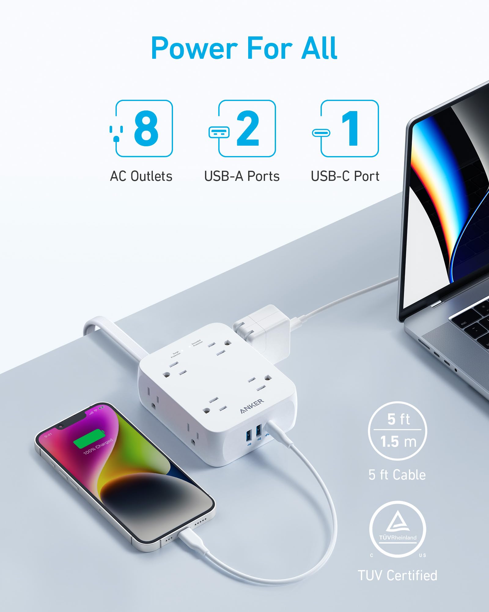 Anker <b>341</b> USB Power Strip, view 2