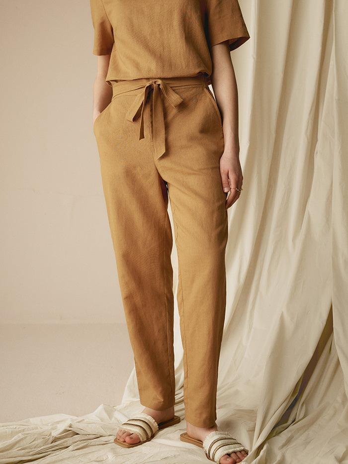 LINTICO 100% Linen Two-Piece Casual Linen Tracksuit COLLEEN — detail shot 6