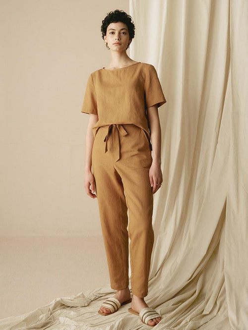 LINTICO 100% Linen Two-Piece Casual Linen Tracksuit COLLEEN — main product shot