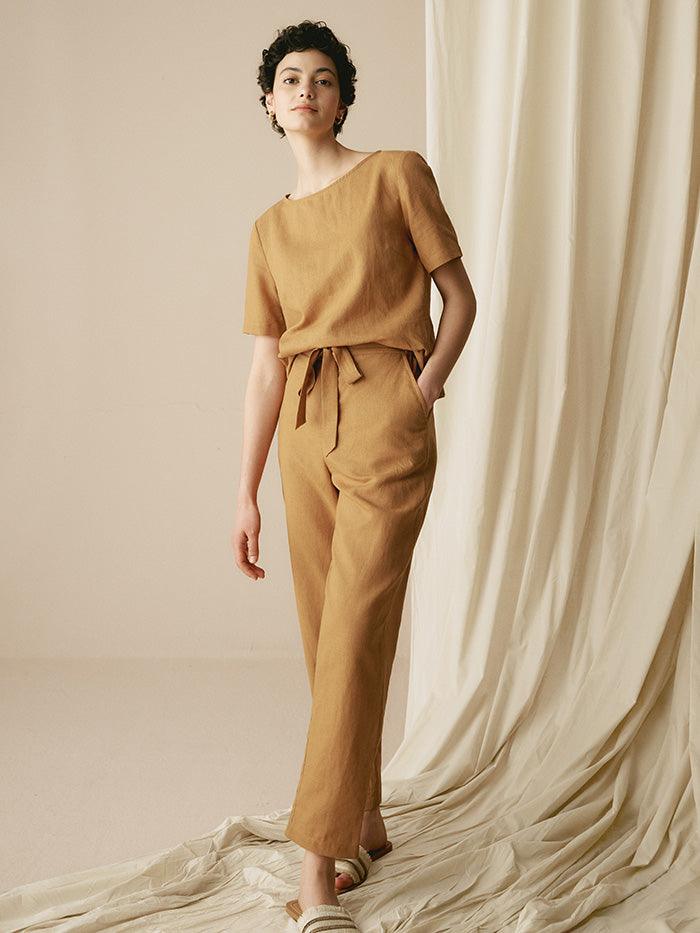 LINTICO 100% Linen Two-Piece Casual Linen Tracksuit COLLEEN — sets-pant sets-linen category context