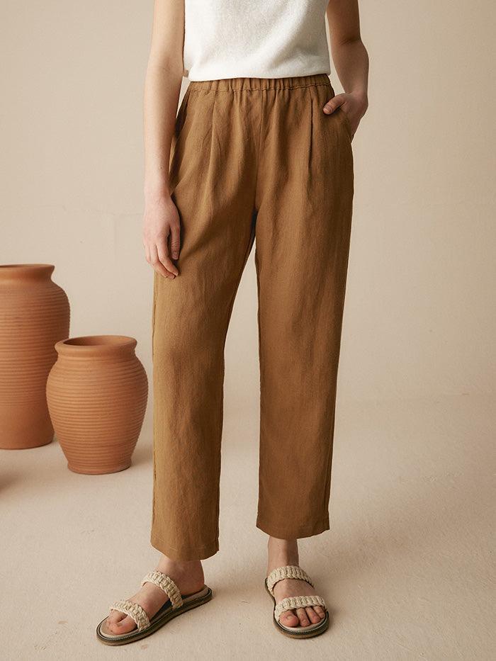 LINTICO 100% Linen Tapered Pants PATRICIA — main product shot