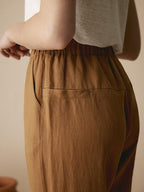 LINTICO 100% Linen Tapered Pants PATRICIA — detail shot 6