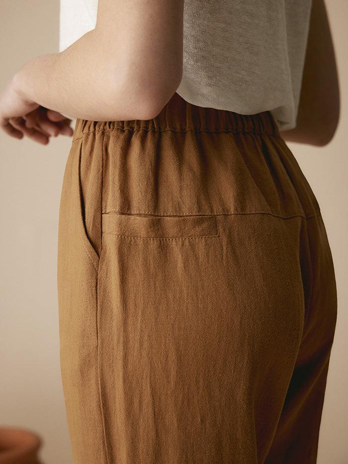 LINTICO 100% Linen Tapered Pants PATRICIA — detail shot 6