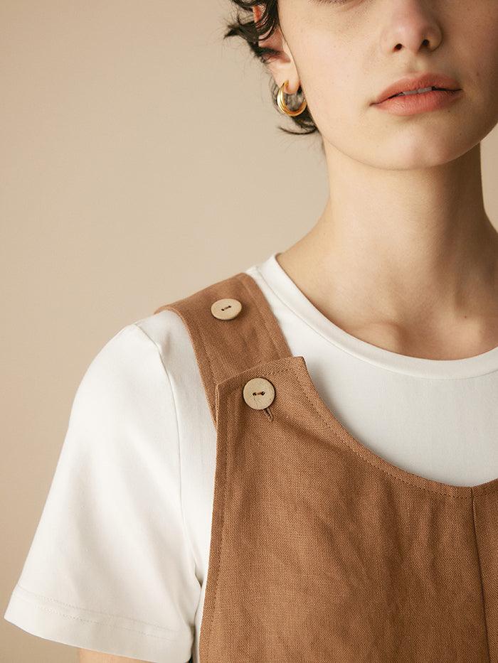 LINTICO LINTICO 100% Linen U-Neck Short Jumpsuit KENDALL — detail shot 7