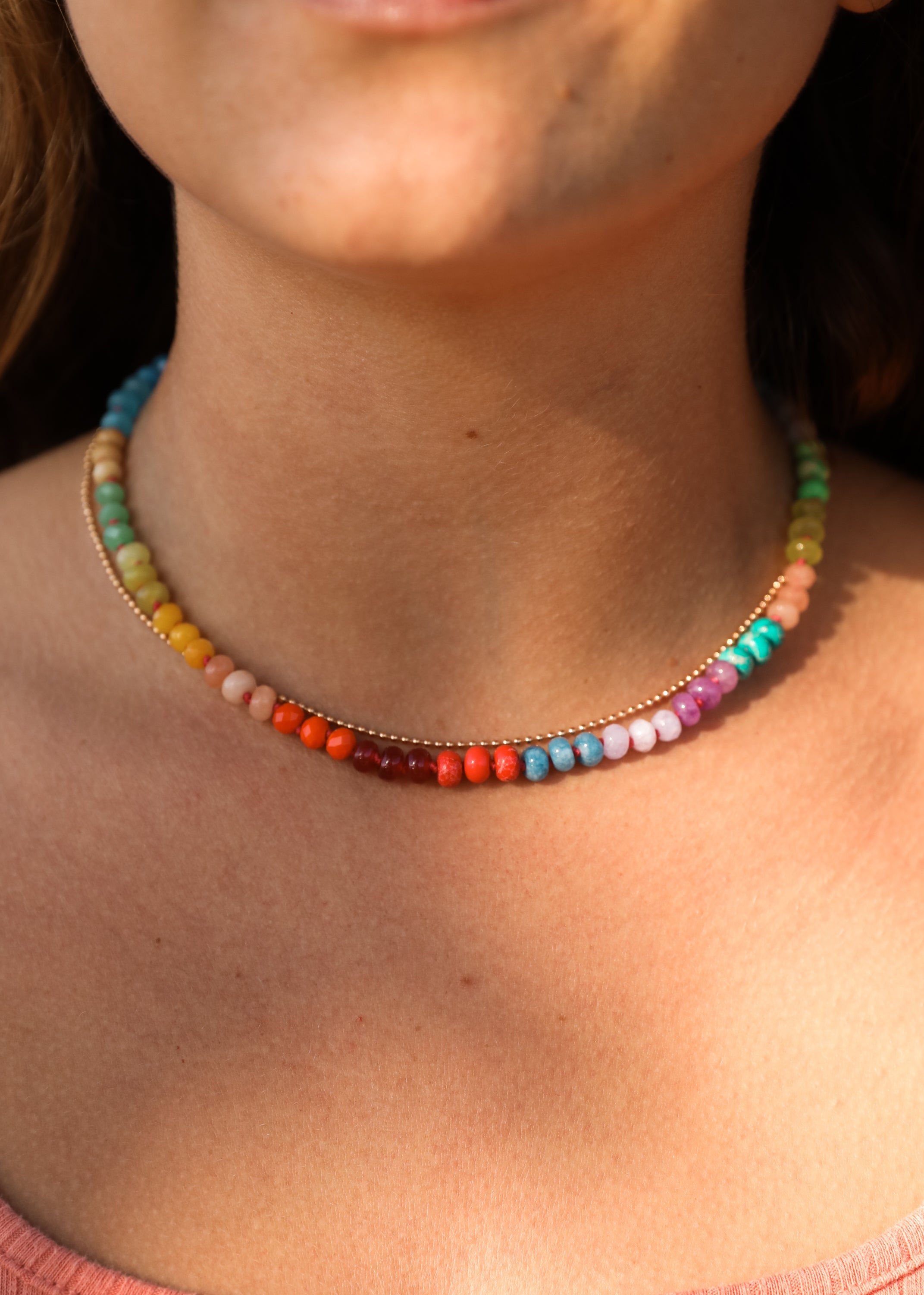 CanyonLeaf Natural Gemstone Necklace + 14k Gold Filled Toggle : Skyline — detail shot 7