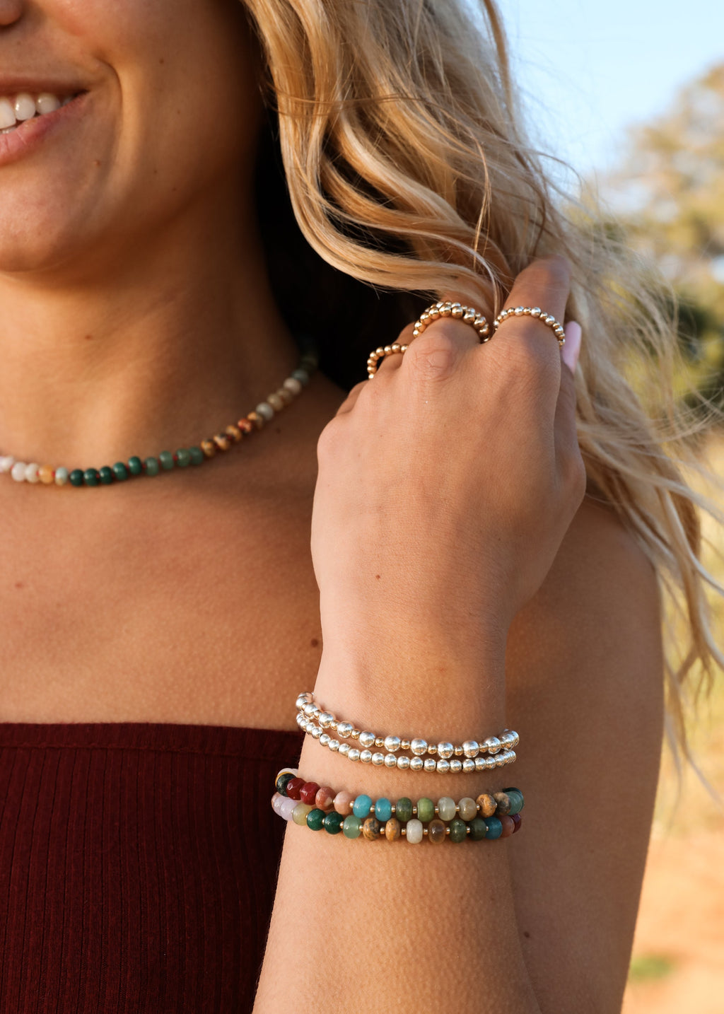 CanyonLeaf Natural Gemstone Necklace + 14k Gold Filled Toggle : Sedona — detail shot 6