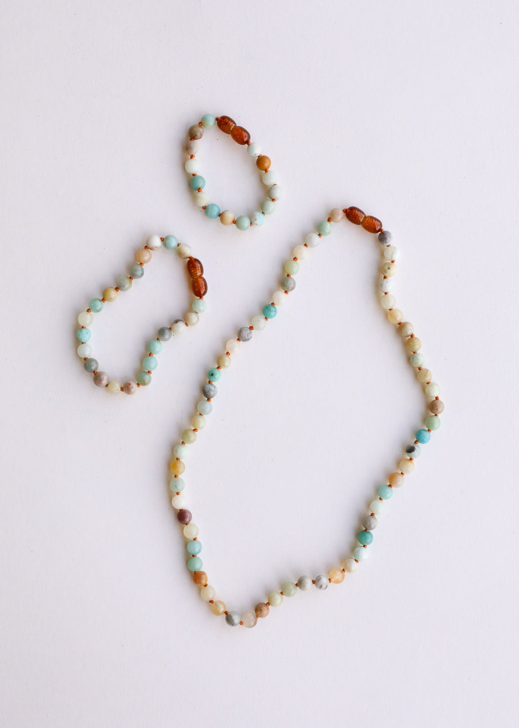 CanyonLeaf Natural Amazonite Gemstone || Beaded Necklace — lifestyle worn / used context