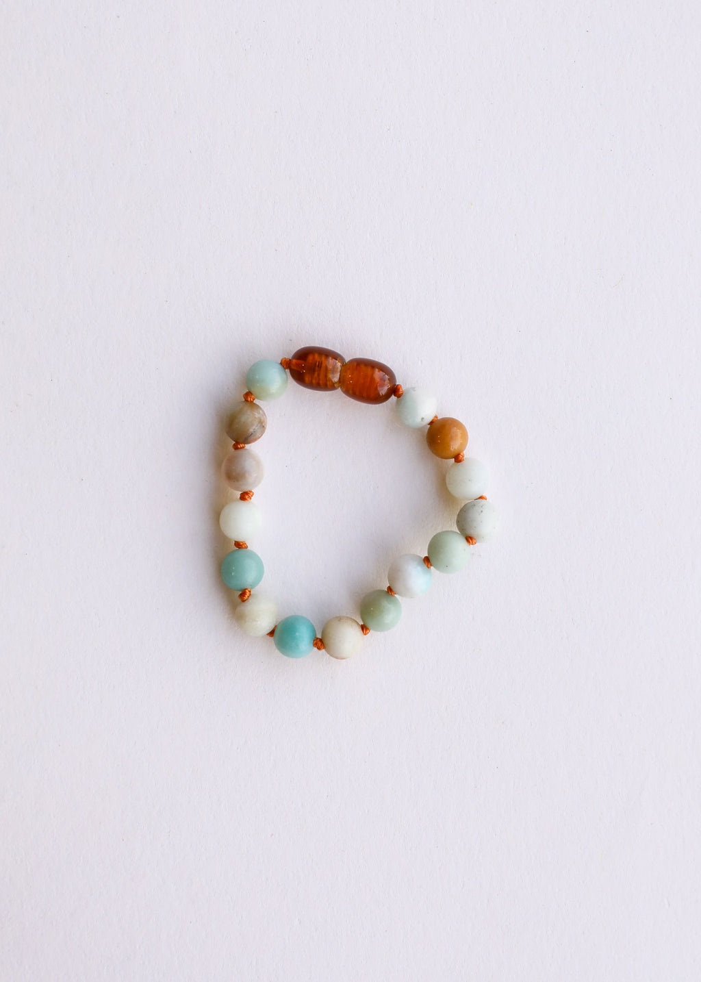 CanyonLeaf Natural Amazonite Gemstone || Beaded Anklet or Bracelet — detail close-up