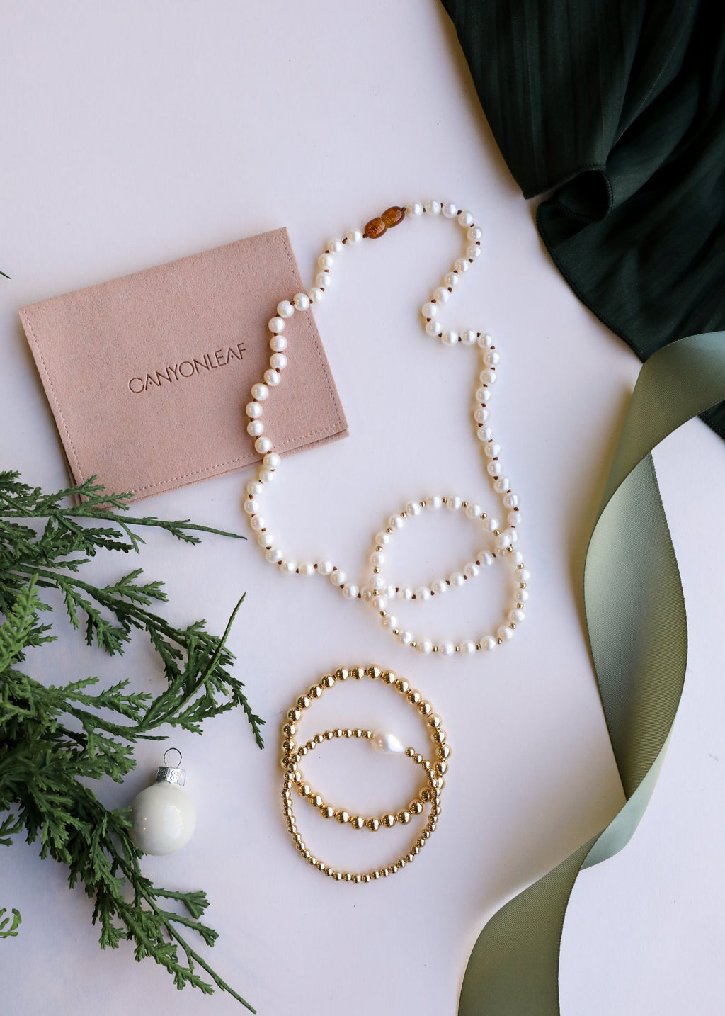 CanyonLeaf Pure Gemstone + Pearl || Necklace — lifestyle context