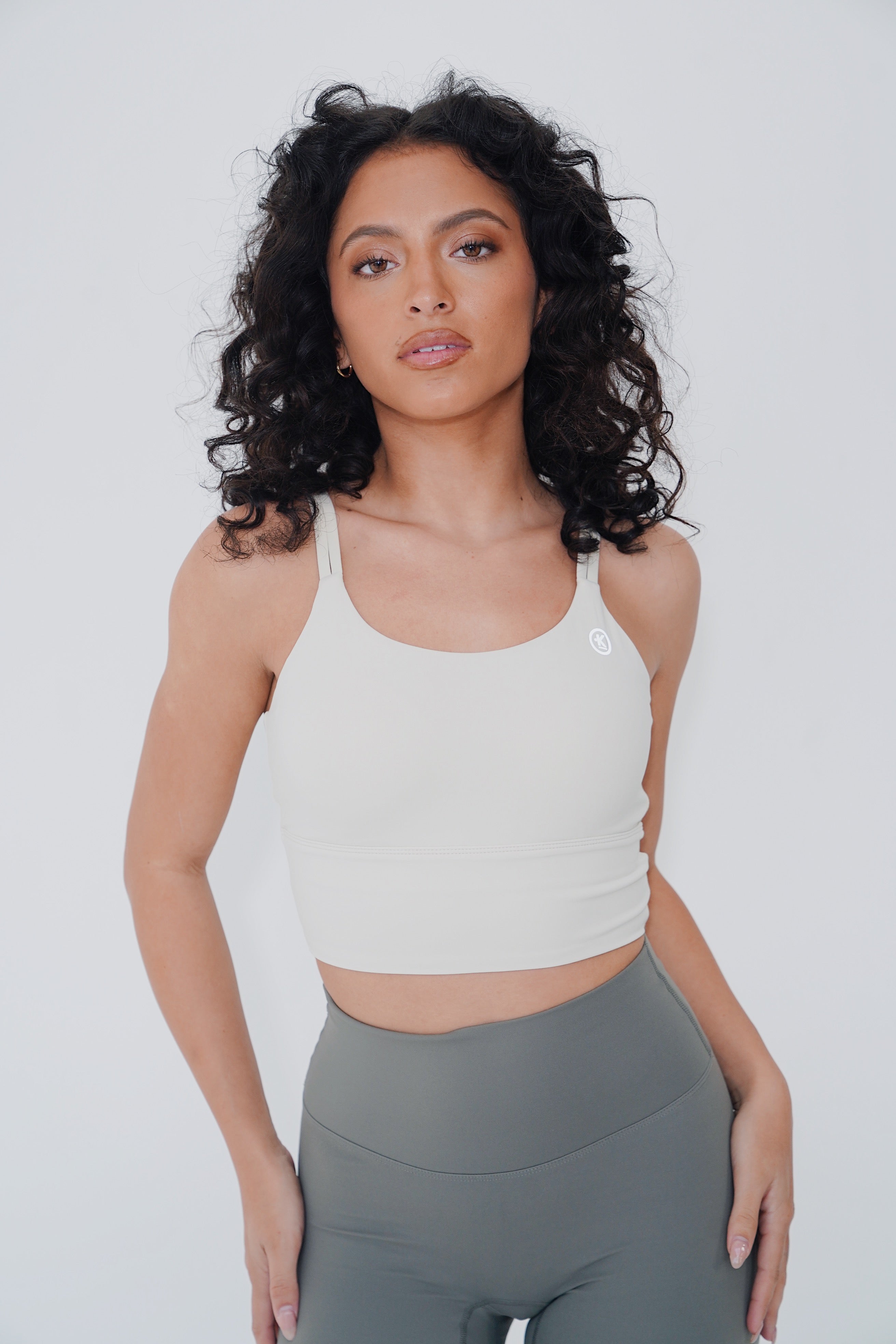 KIMITH BRAND I Am Confident White Cropped Tank — shirt category context