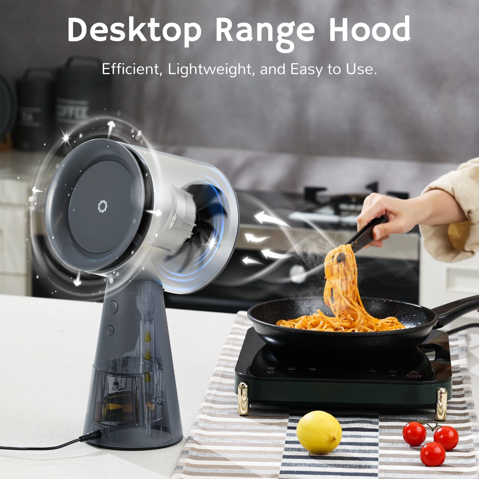 RH180 Portable Desktop Range Hood, Wired Powered Option - European version – Airthereal, view 3