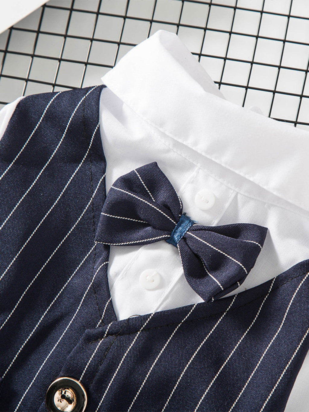 Striped Bow Tie Pet Blazer