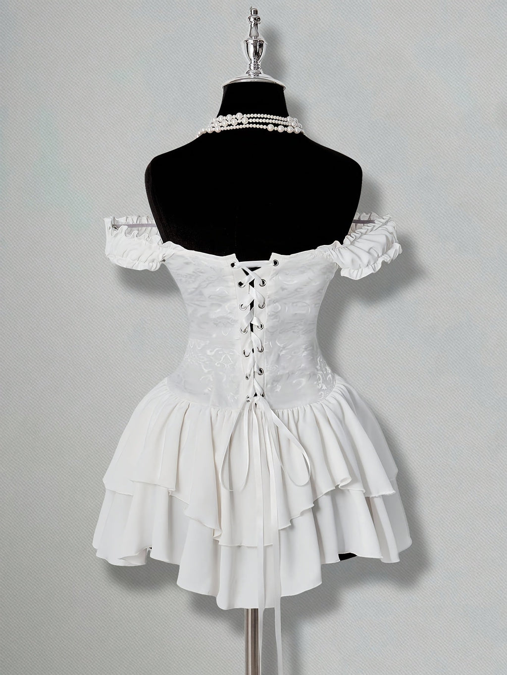 MyClosetAid One-Shoulder Dress with a Fitted Waist And Back Tie, Features Puff Sleeves And a Stylish, Elegant Cake Skirt — al