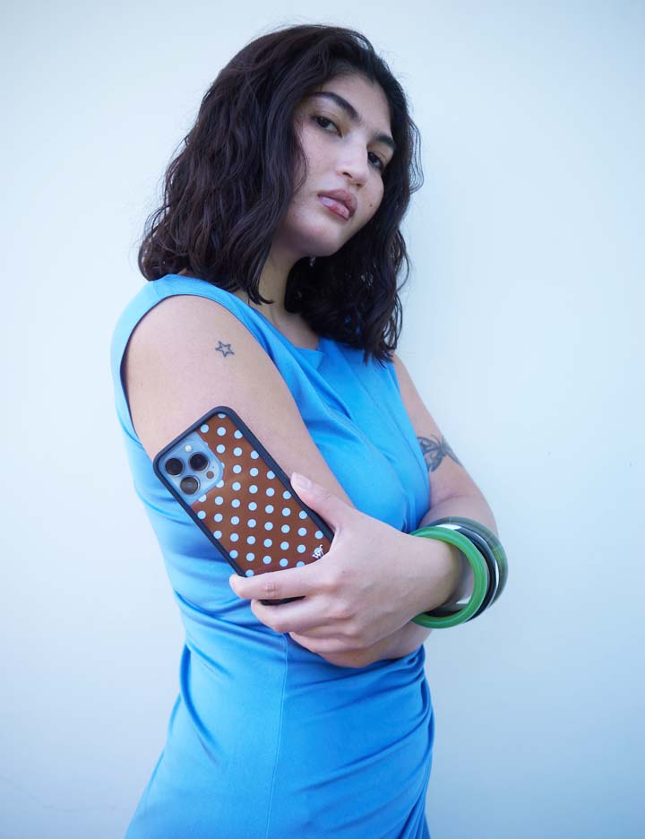Polka Dot | Brown and Blue iPhone Case