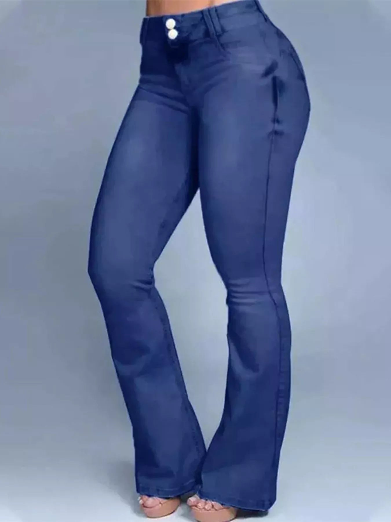 Full Size Wash High-Waisted Flare Jeans Plus Size