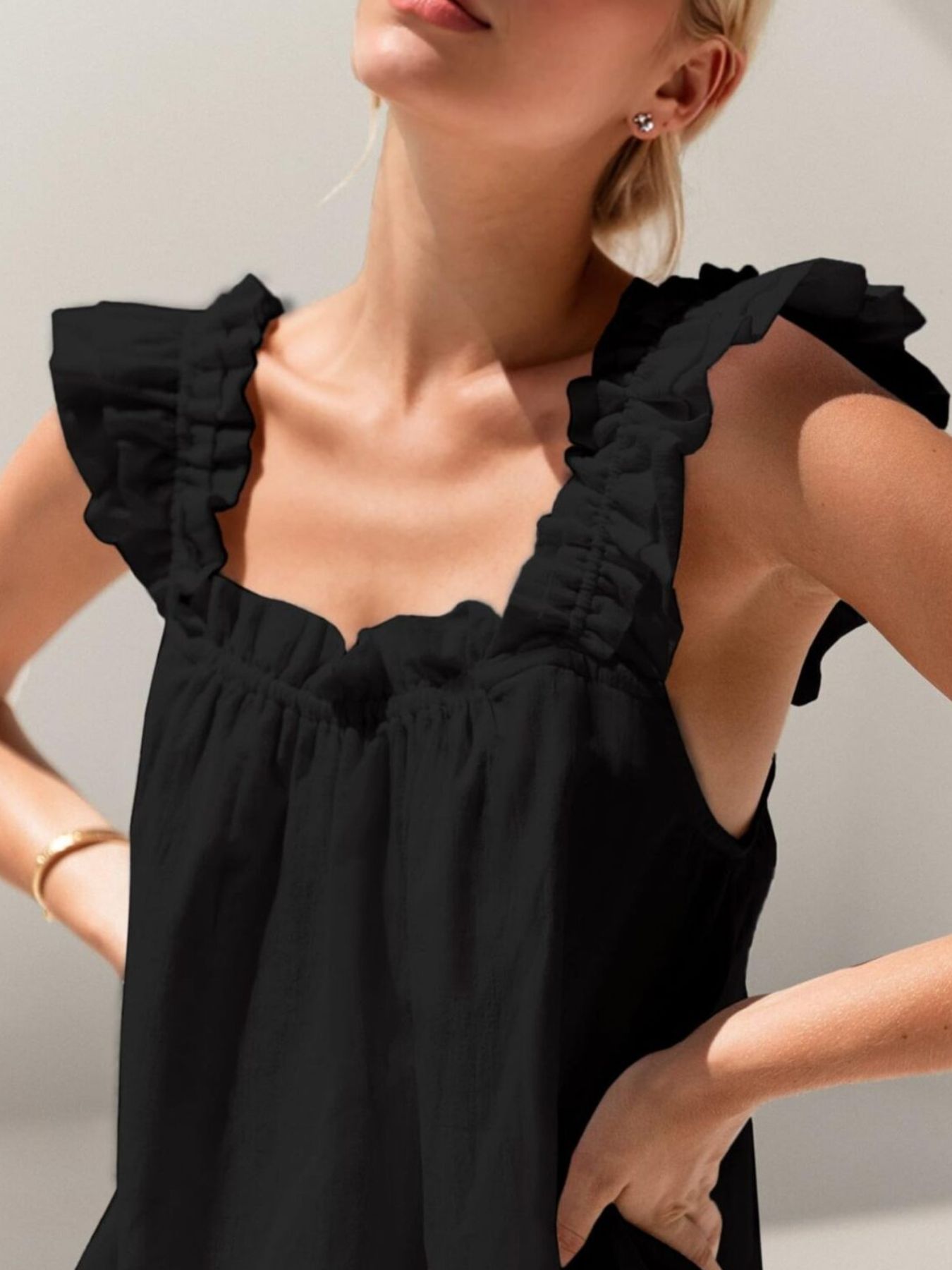 Ruffle Trim Top and Shorts Set