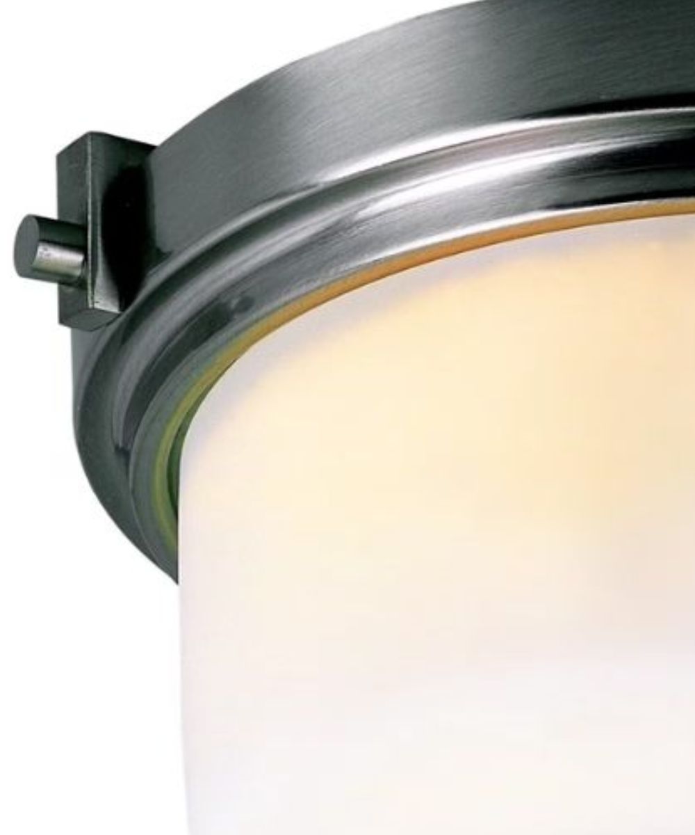 13"W 2-Light Brushed Nickel with White Frosted Glass Shade Flush Mount Light Fixture – LampsUSA, view 5