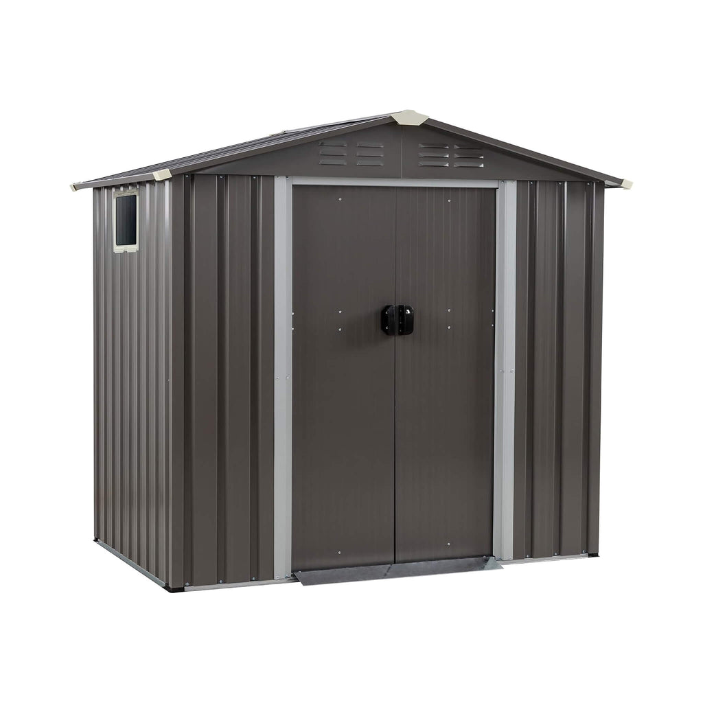 [04X06FT] Alora Outdoor All-Weather Galvanized Metal Storage Shed With Sliding Door (SAK96472) – SAKSBY WHOLESALE, view 9