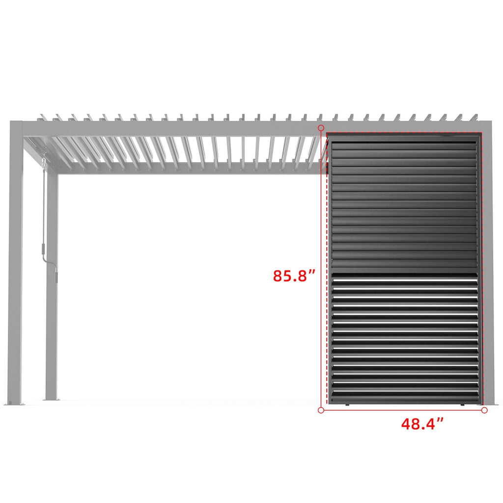 [04X07FT] Alora Premium Adjustable Aluminum Louvered Pergola With Side Wall Panel (SAK25458) – SAKSBY WHOLESALE, view 10