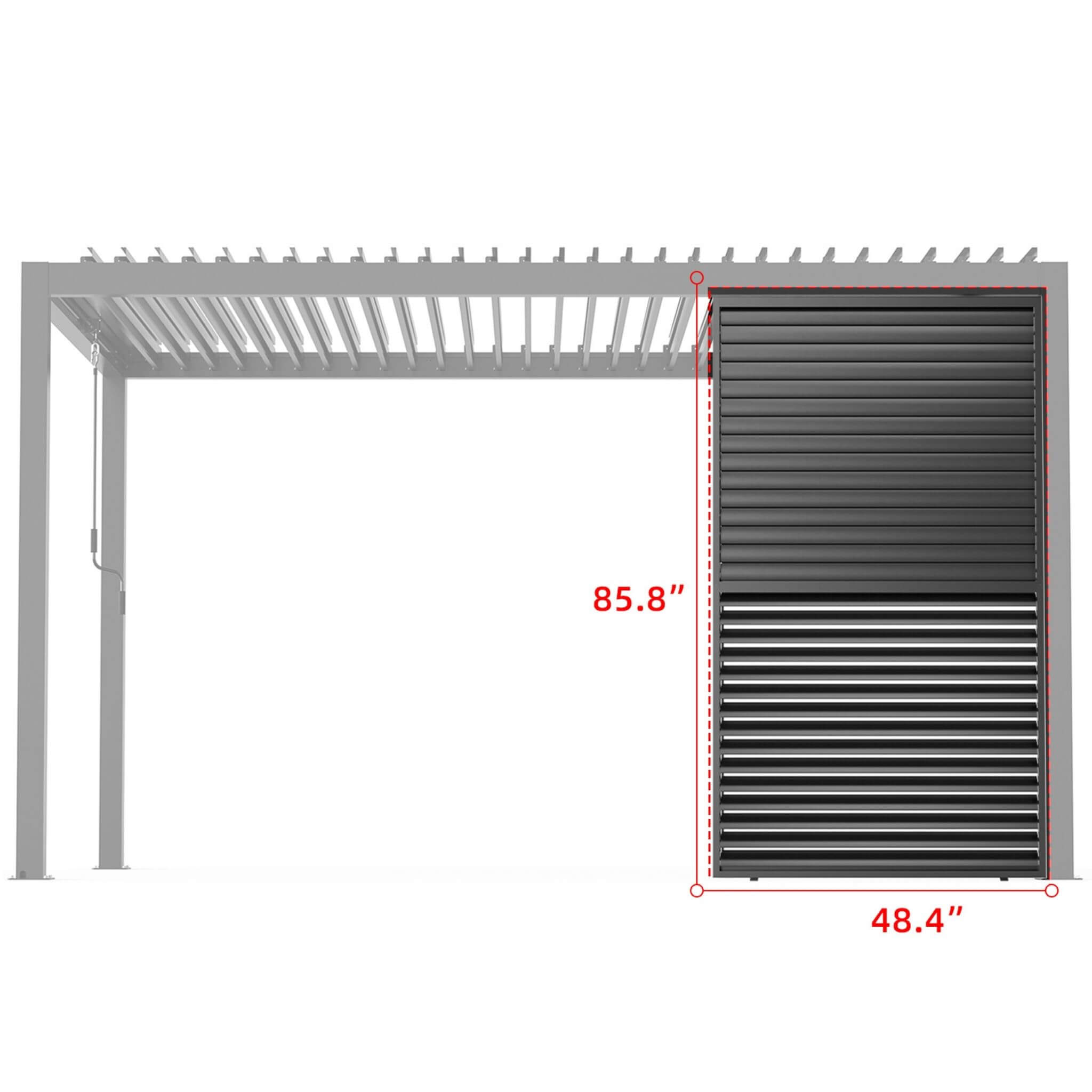 [04X07FT] Alora Premium Adjustable Aluminum Louvered Pergola With Side Wall Panel (SAK25458) – SAKSBY WHOLESALE, view 10