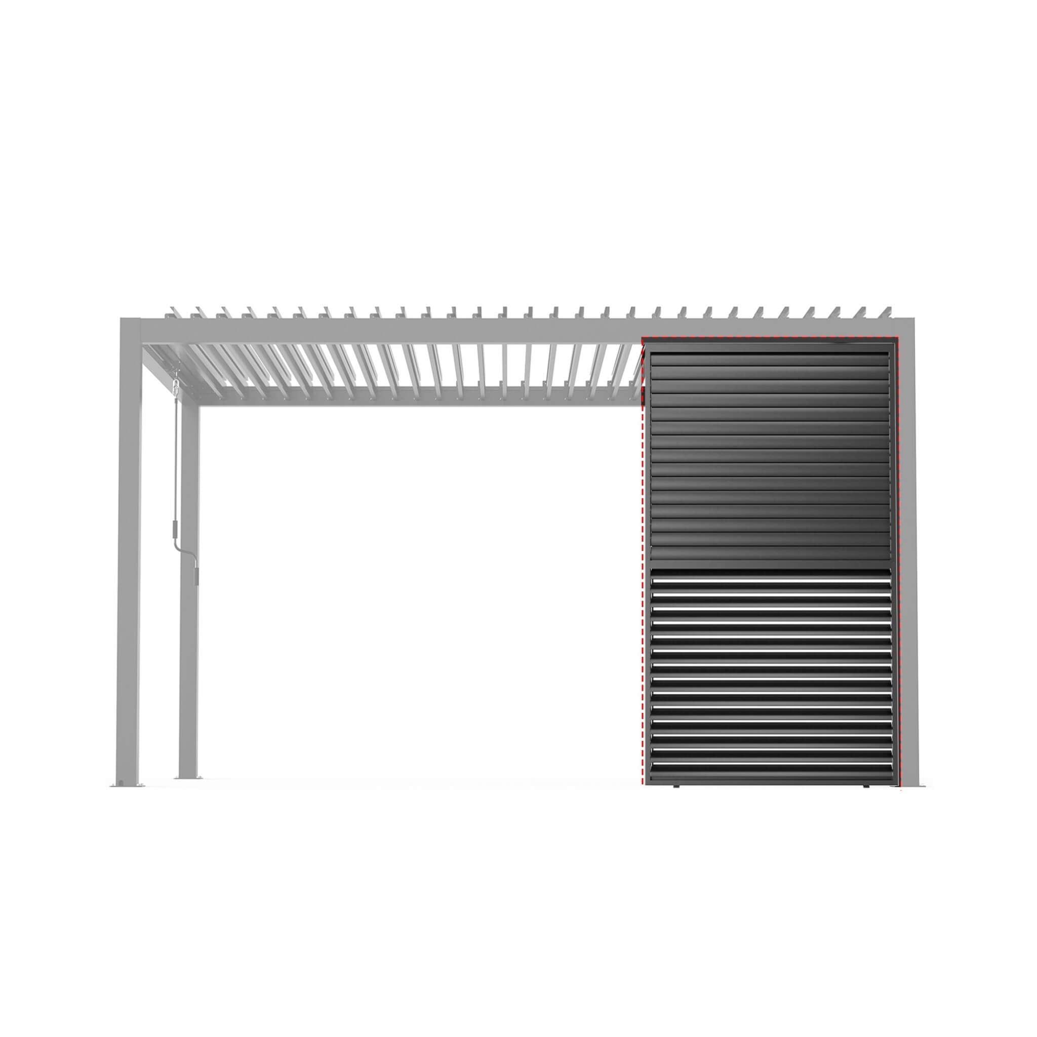 [04X07FT] Alora Premium Adjustable Aluminum Louvered Pergola With Side Wall Panel (SAK25458) – SAKSBY WHOLESALE