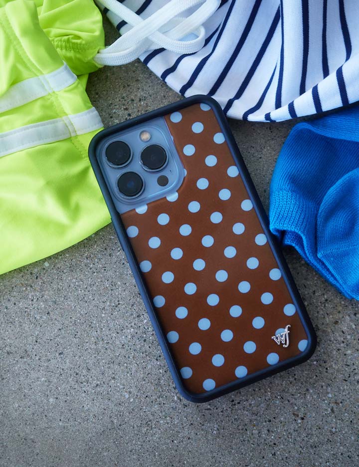 Polka Dot | Brown and Blue iPhone Case