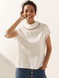 LINTICO LINTICO Linen Cutout Turtleneck Top QUINN — main product shot